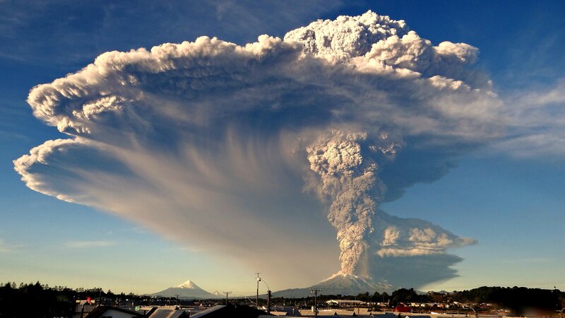 Volcanic Eruption Cloud — Blue, Dramatic, Afternoon