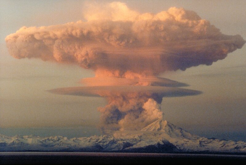 Volcanic Eruption Cloud — Gray, Dramatic, Sunset