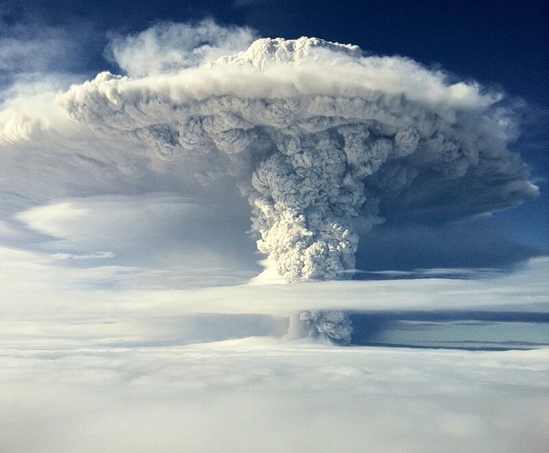 Volcanic Eruption Cloud — White, Dramatic, Photograph, Clouds