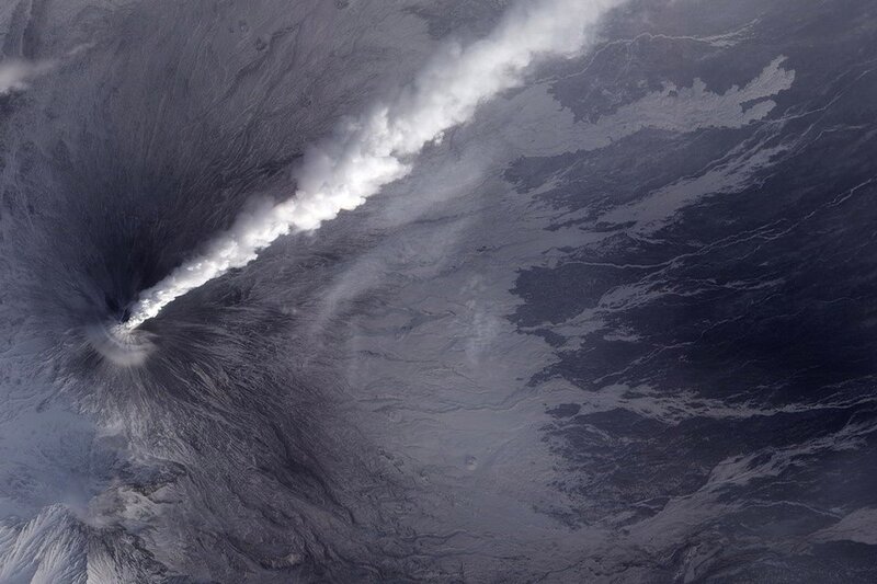 Volcanic eruption from space