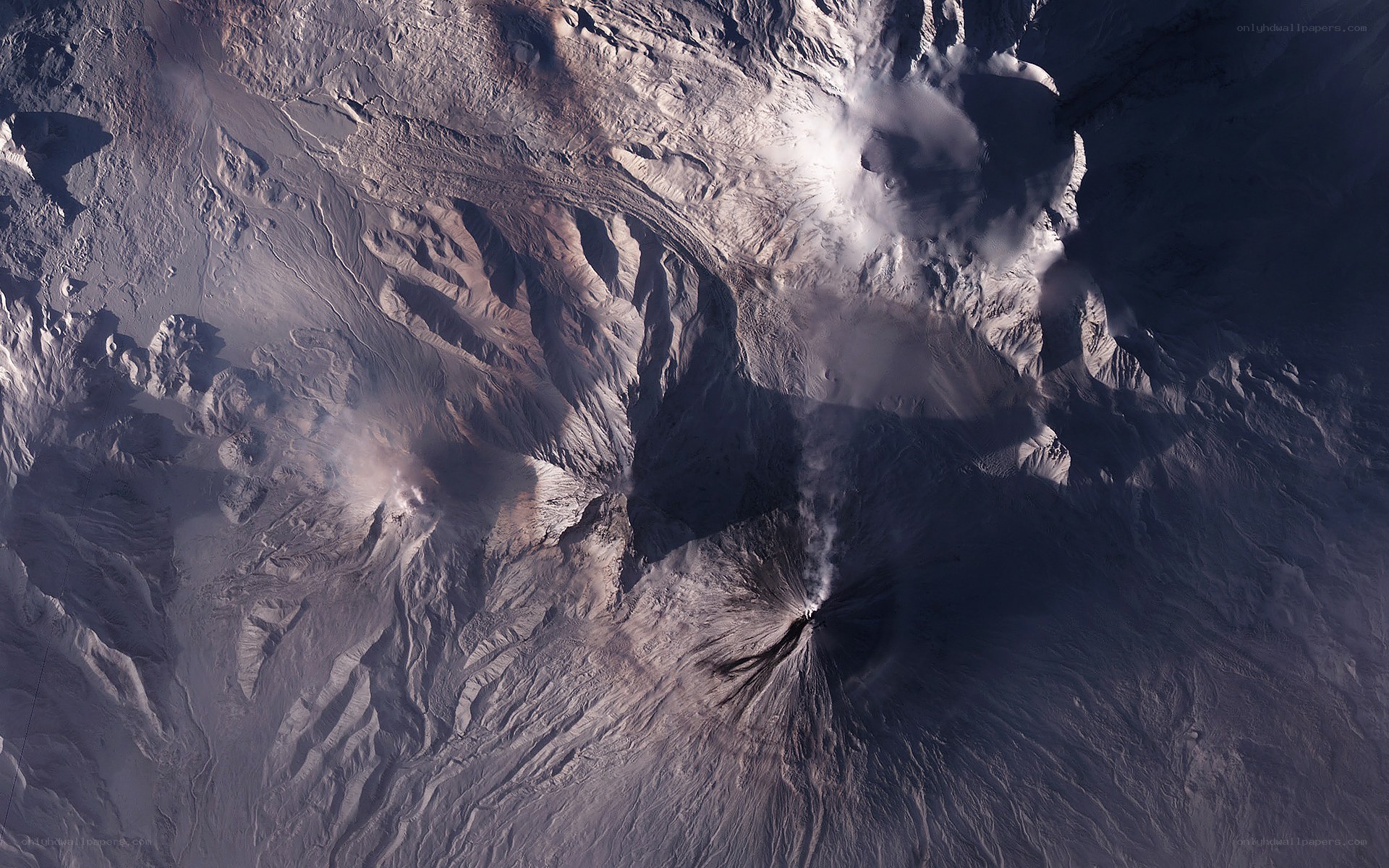 Volcanic eruption from space