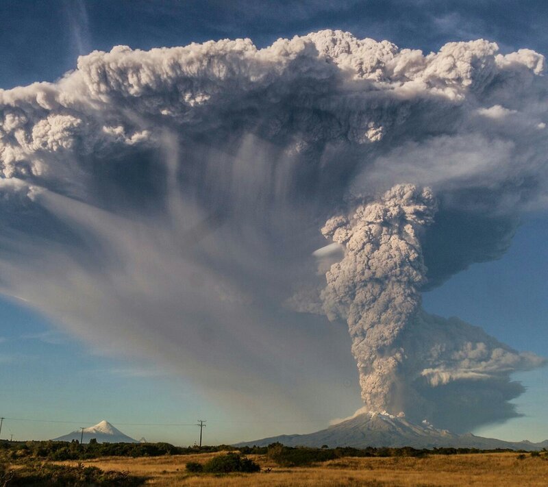 Volcanic Eruption — Gray, Dramatic, Afternoon, Photograph, Mountain, Clouds, Field