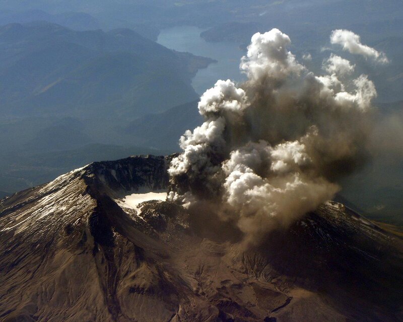 Volcanic Eruption — Gray, Dramatic, Afternoon