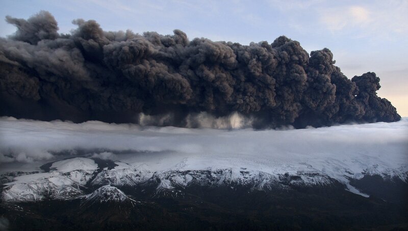 Volcanic Eruption — Gray, Dramatic, Morning