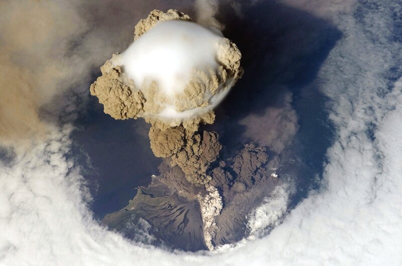 Volcanic Eruption — Gray, Dramatic, Photograph, Ash Cloud, Mountain