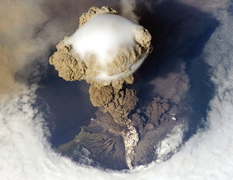 Volcanic Eruption — Gray, Dramatic, Photograph, Ash Cloud