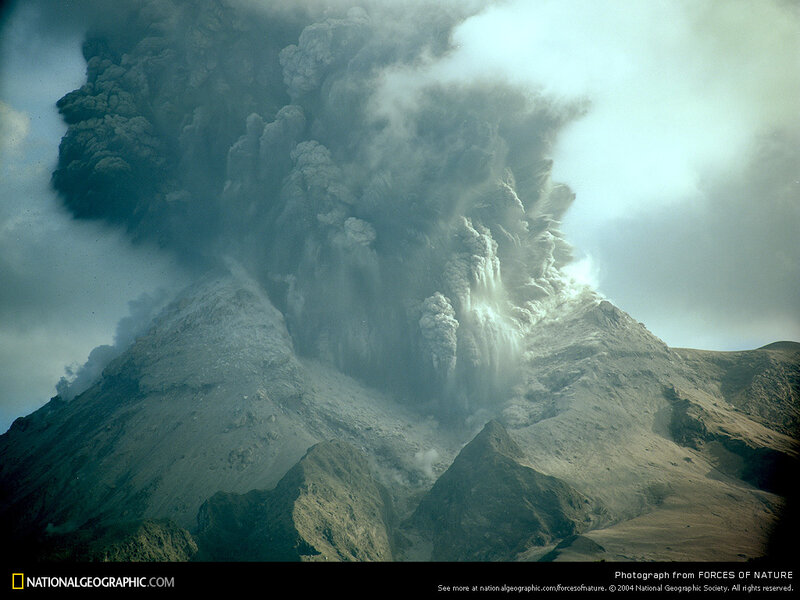 Volcanic Eruption — Gray, Dramatic, Photograph