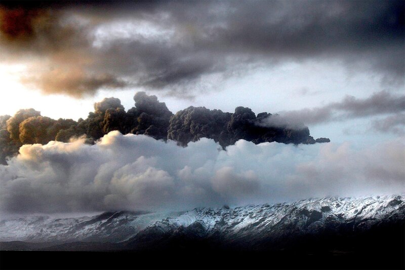 Volcanic Eruption — Gray, Dramatic, Winter