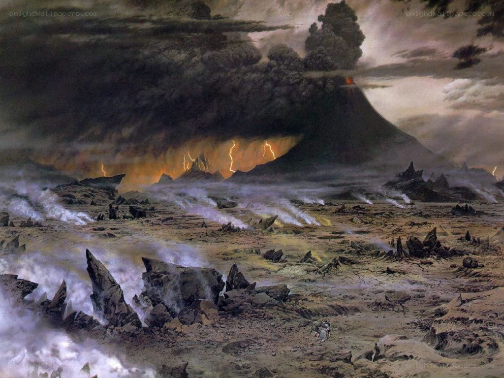 Volcanic eruption landscape
