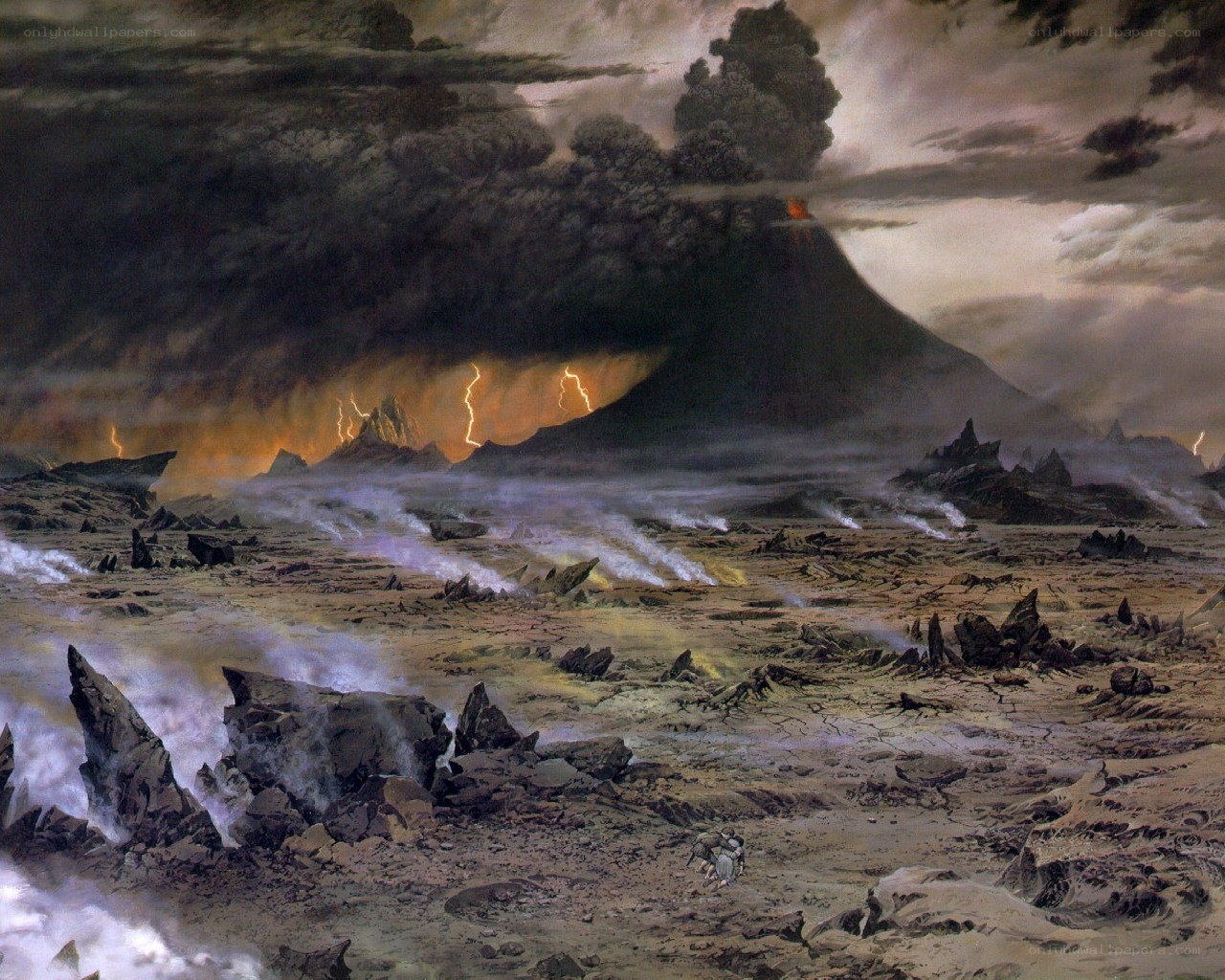 Volcanic eruption landscape