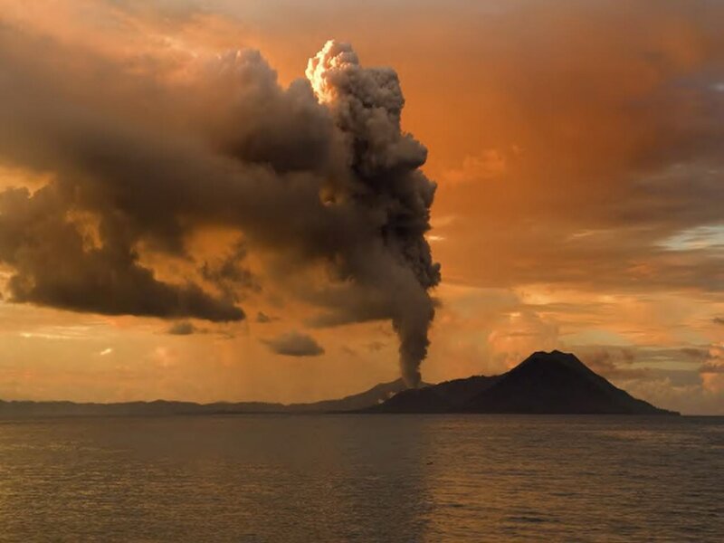 Volcanic Eruption — Orange, Dramatic, Sunset