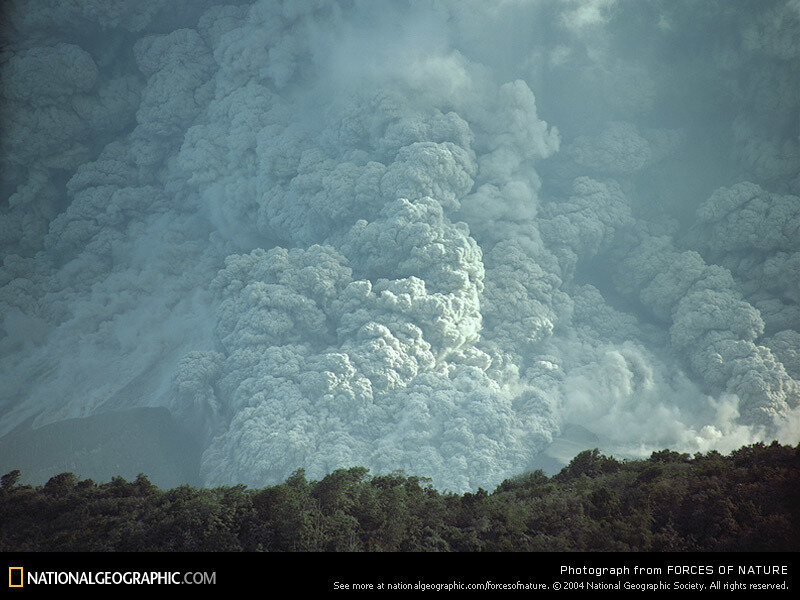 Volcanic eruption plume