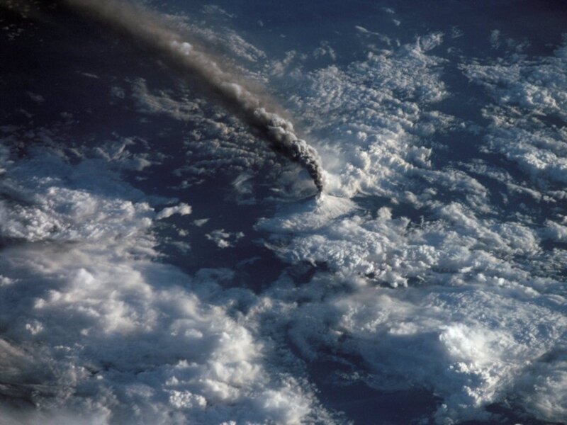 Volcanic Eruption Plume — Blue, Dramatic