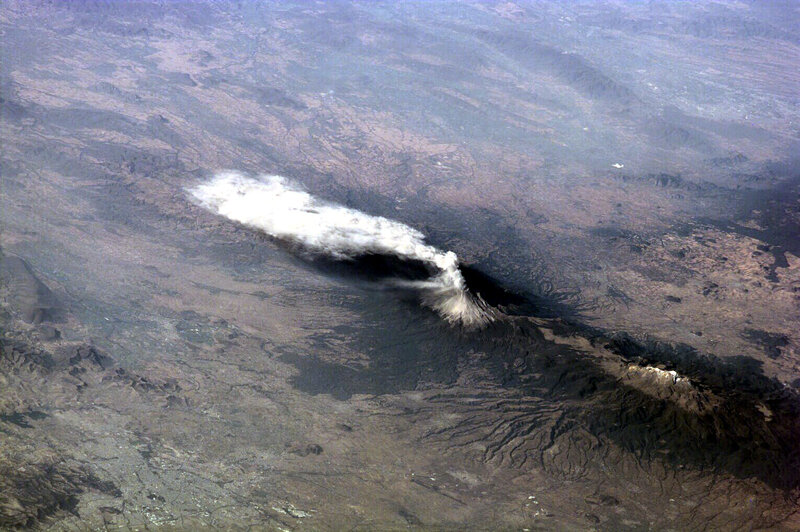 Volcanic Eruption Plume — Gray, Dramatic, Photograph, Ash Cloud, Mountain