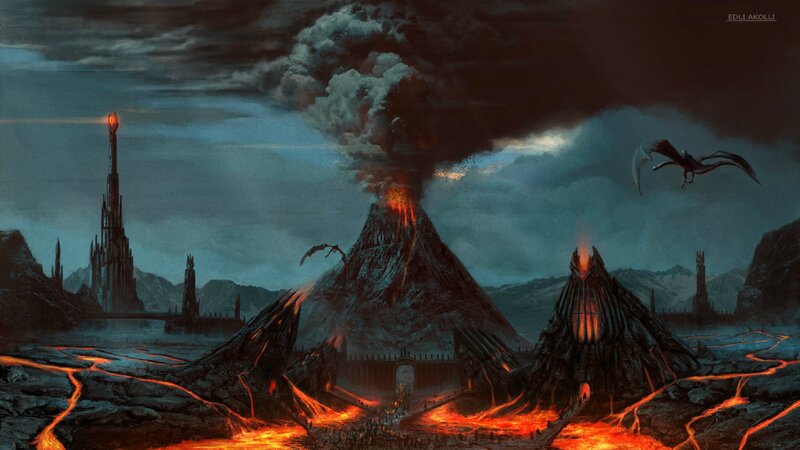 Volcanic Fortress Landscape