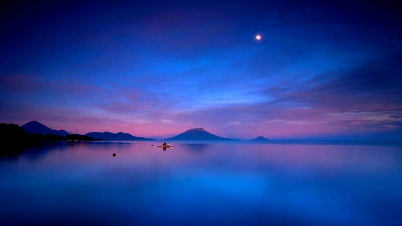 Volcanic Island at Dusk