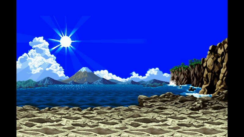 Volcanic Island Landscape — Blue