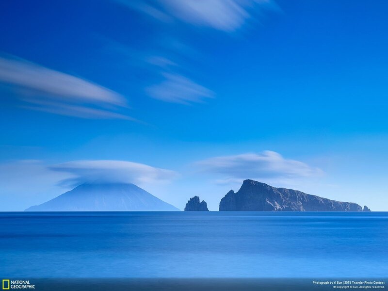 Volcanic Islands in Sea