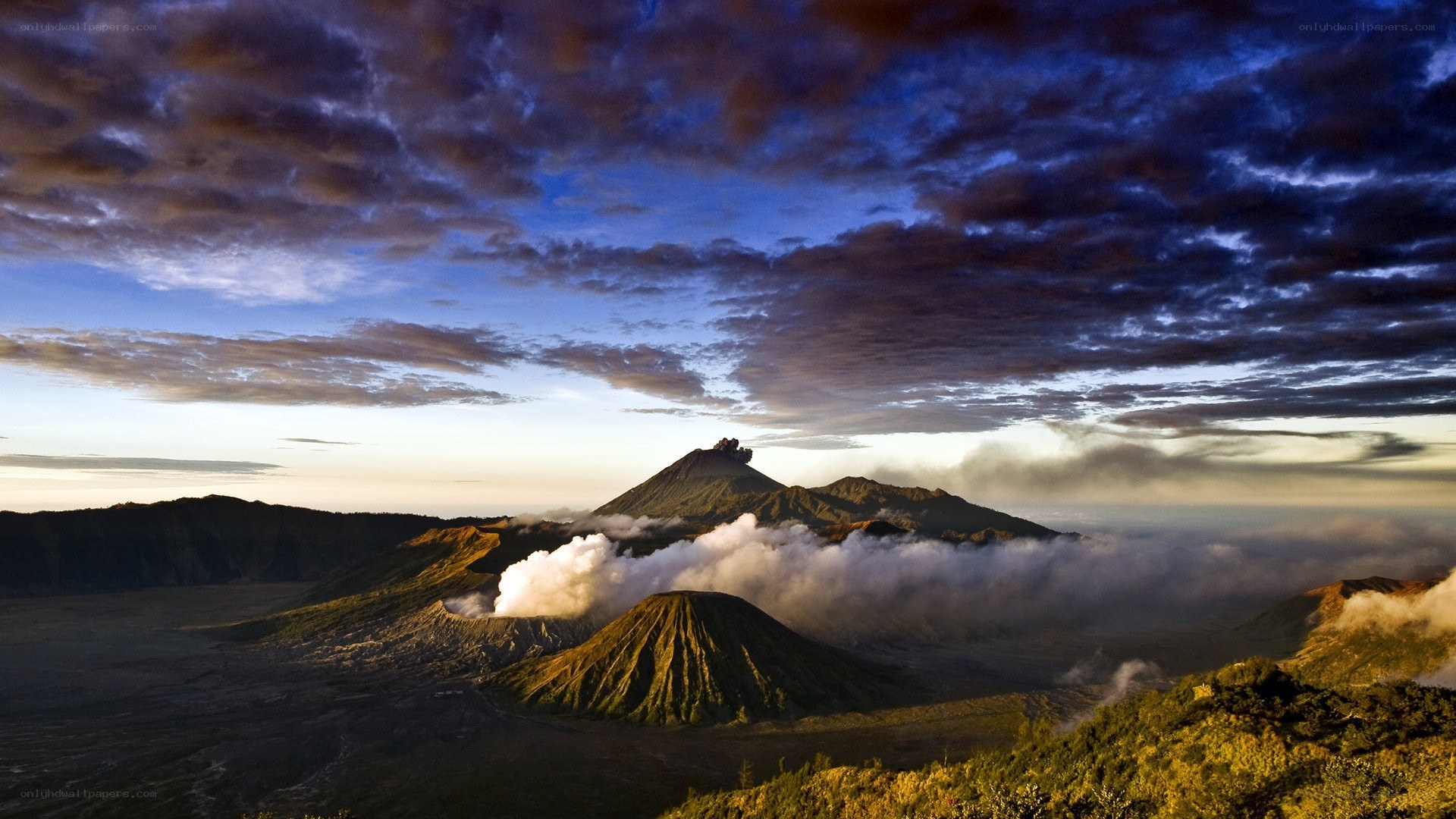 Volcanic landscape at dawn