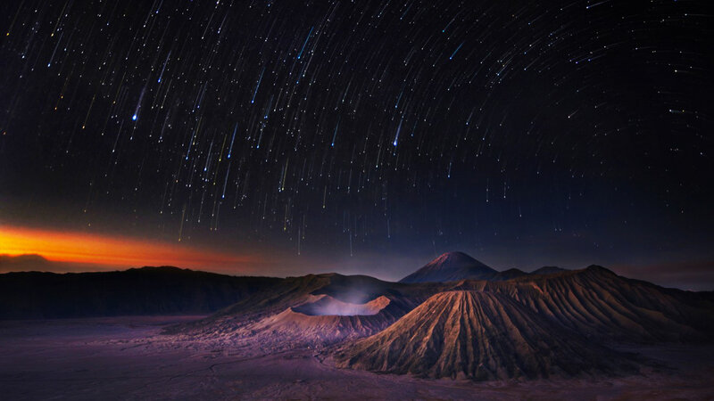 Volcanic Landscape at Night — Black