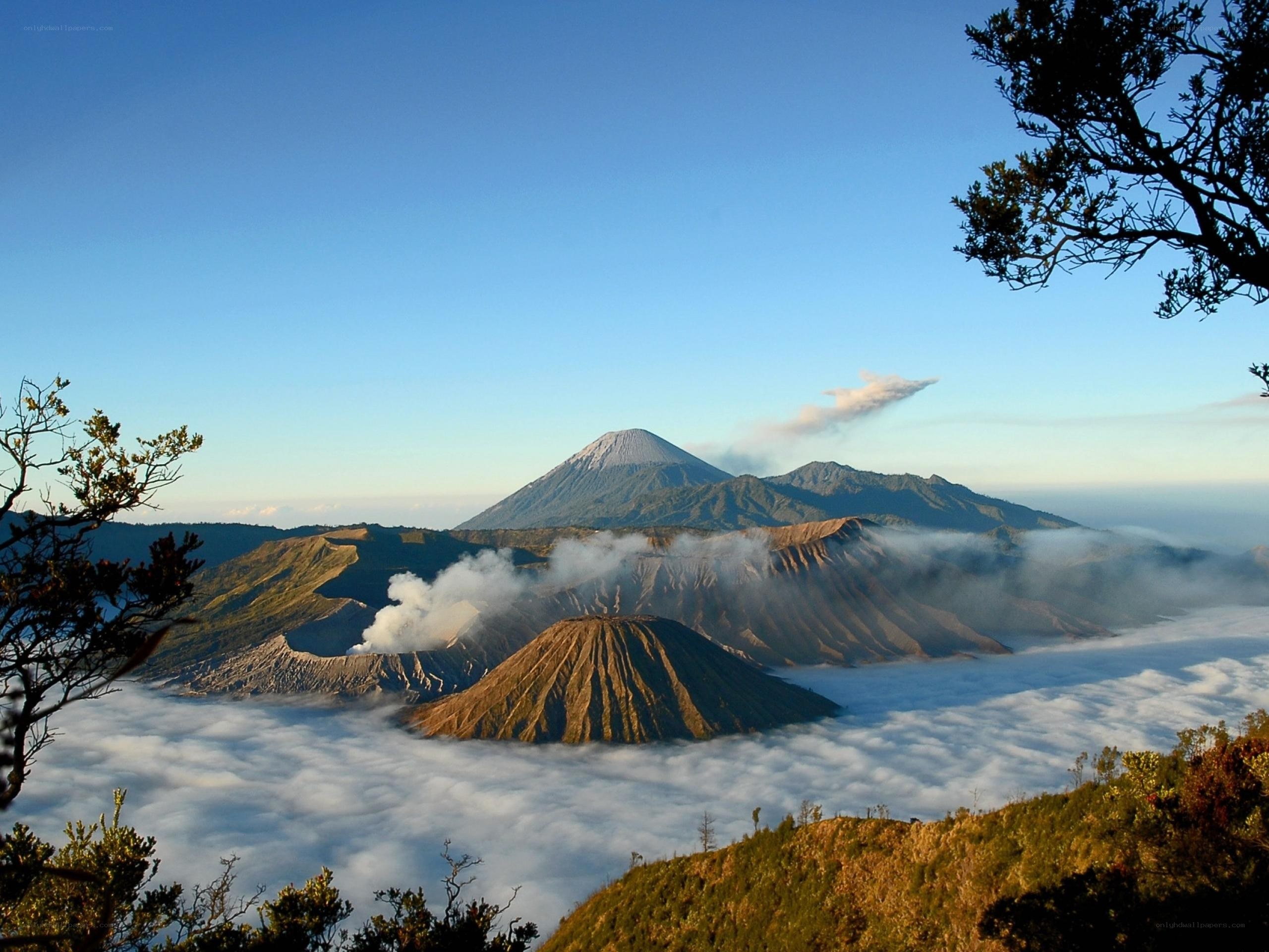 Volcanic landscape at sunrise