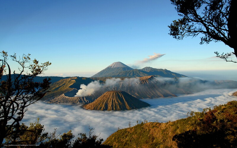 Volcanic landscape at sunrise