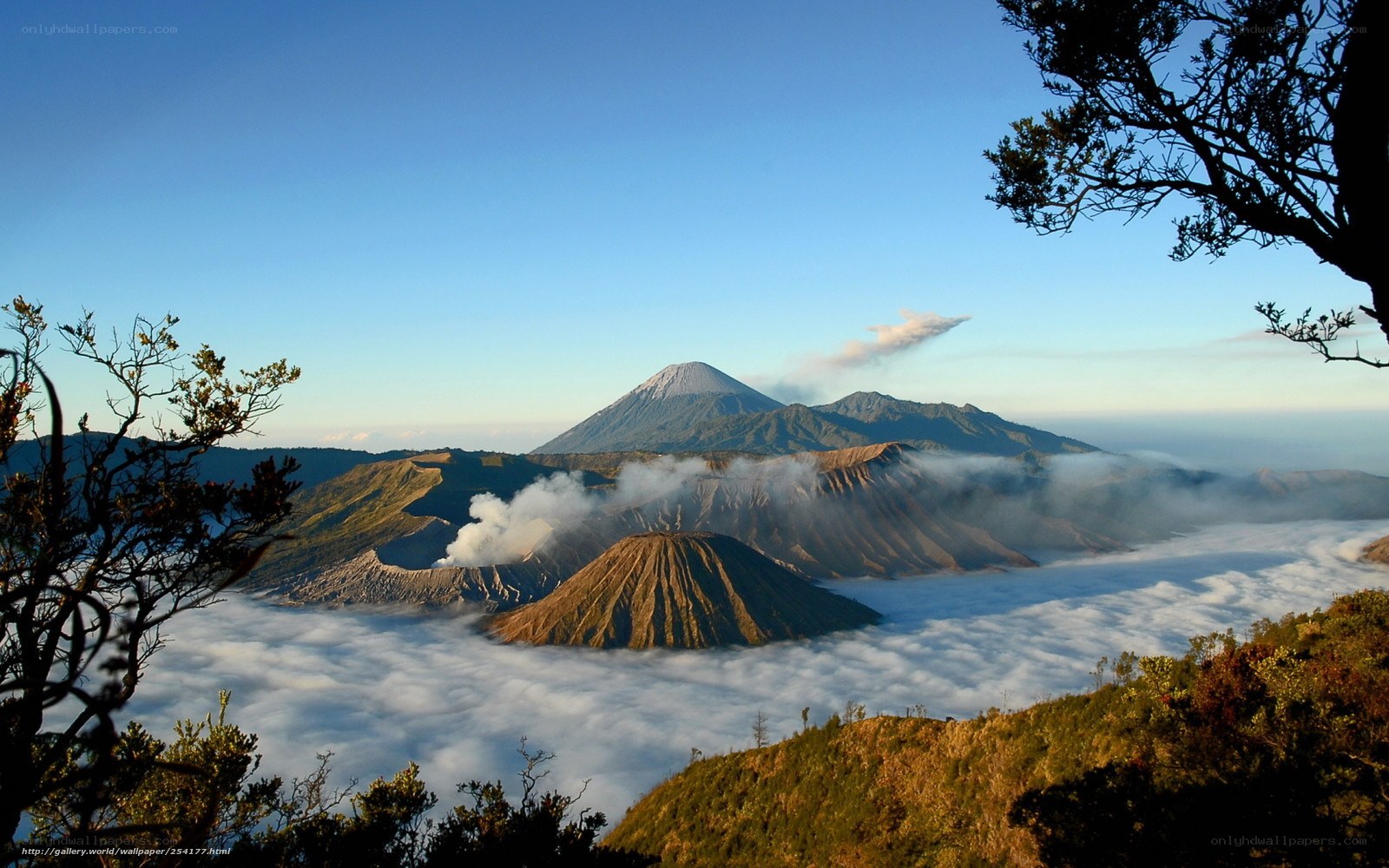 Volcanic landscape at sunrise