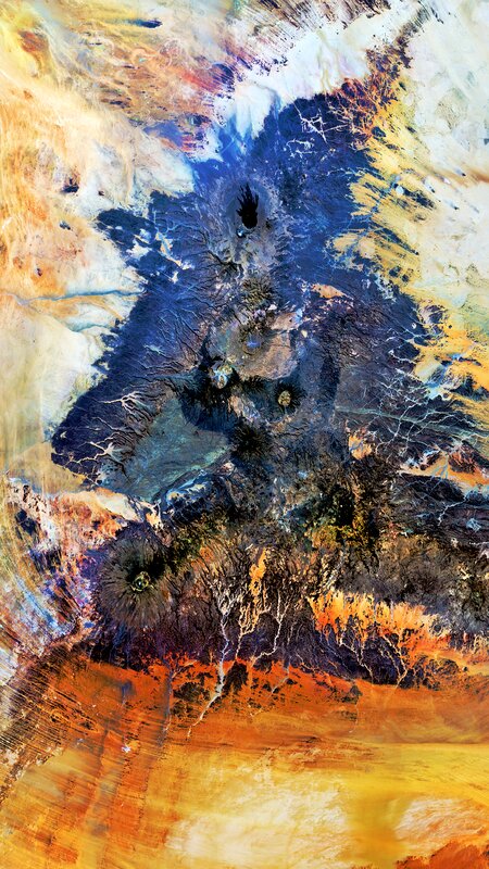 Volcanic Landscape — Blue, Dramatic, Photograph