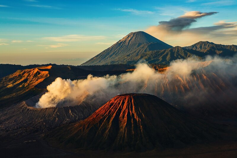 Volcanic Landscape — Blue, Dramatic, Sunrise, Photograph