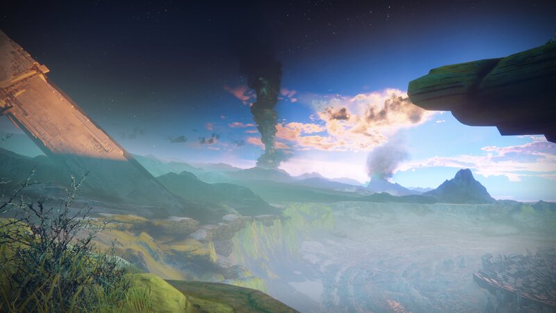 Volcanic Landscape — Blue, Dramatic, Sunset