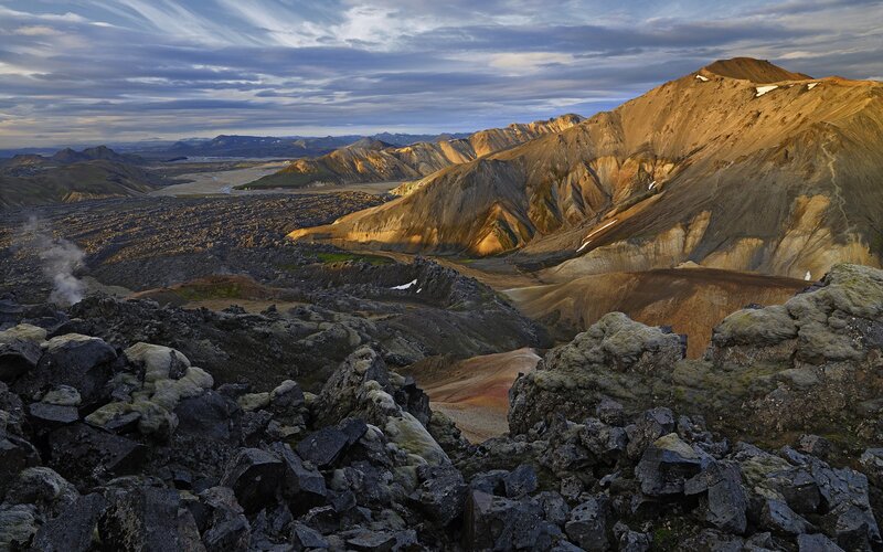 Volcanic Landscape — Brown, Dramatic, Sunset, Photograph