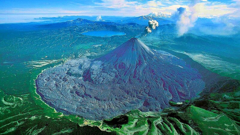 Volcanic Landscape — Green, Dramatic