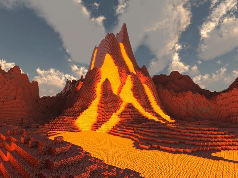 Volcanic Landscape — Orange, Dramatic, Afternoon