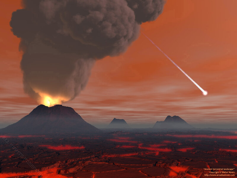 Volcanic Landscape — Orange, Dramatic