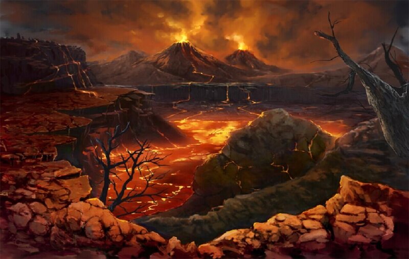 Volcanic Landscape — Orange