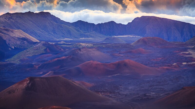 Volcanic Landscape — Purple, Dramatic