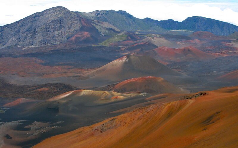 Volcanic Landscape — Red, Dramatic, Afternoon