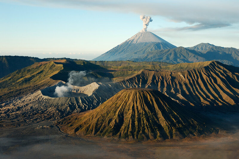 Volcanic Landscape with Eruptions
