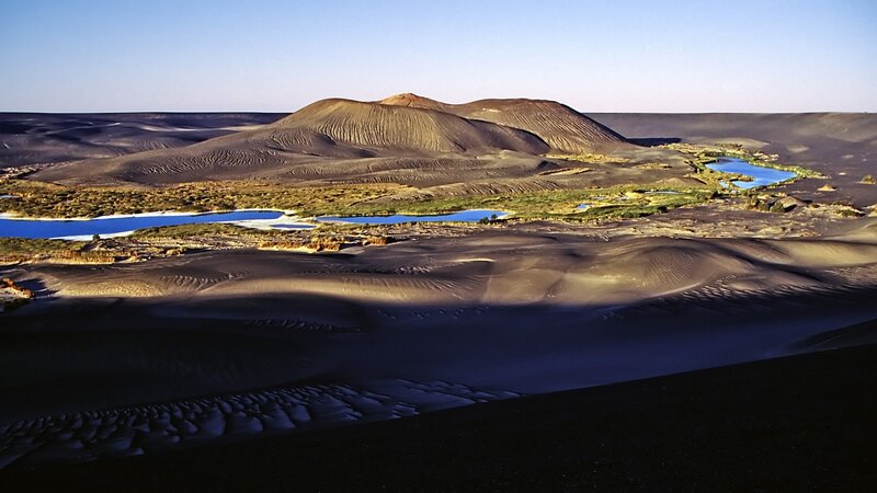 Volcanic Landscape with Lakes