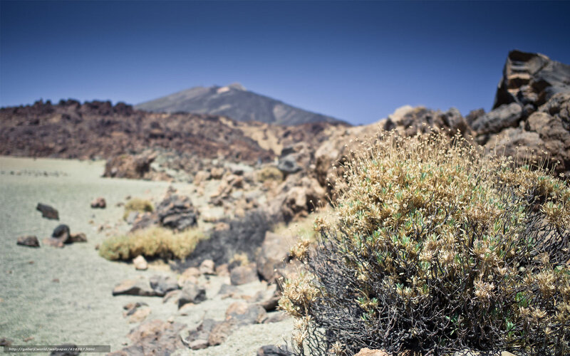 Volcanic landscape with mountain