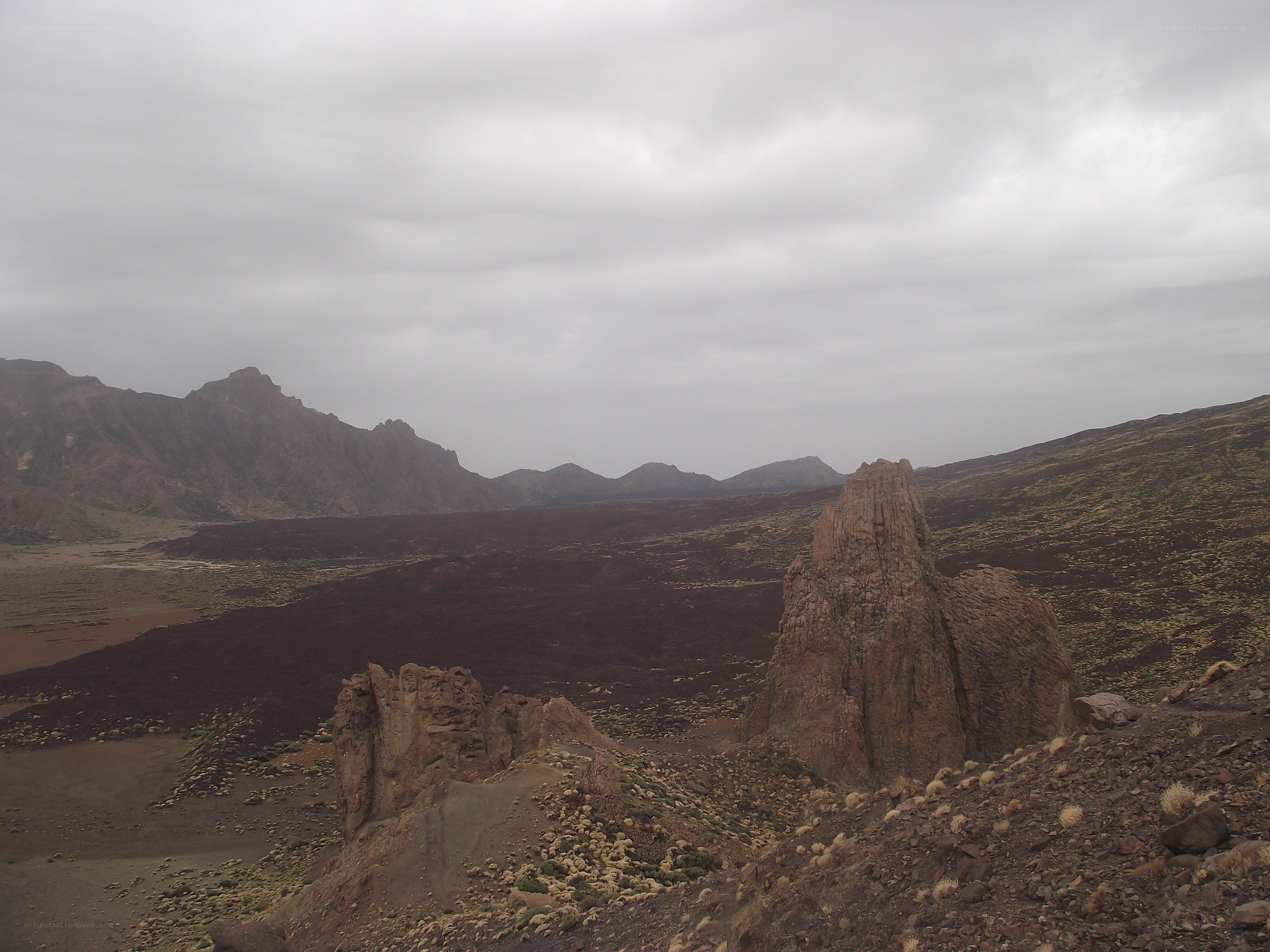 Volcanic landscape with rock formations