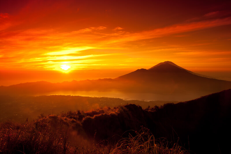 Volcanic Mountain at Sunrise