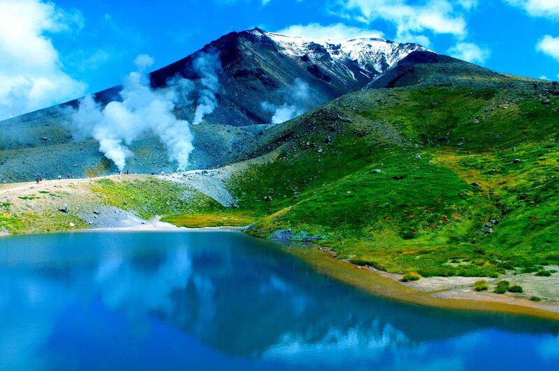 Volcanic Mountain Lake — Blue