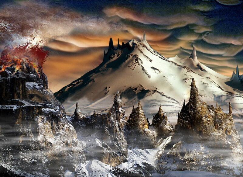Volcanic mountain landscape