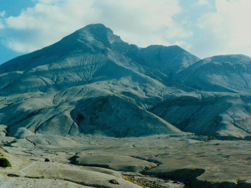Volcanic Mountain Landscape — Blue, Desolate