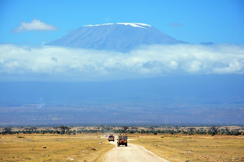 Volcanic Mountain Landscape — Blue, Serene