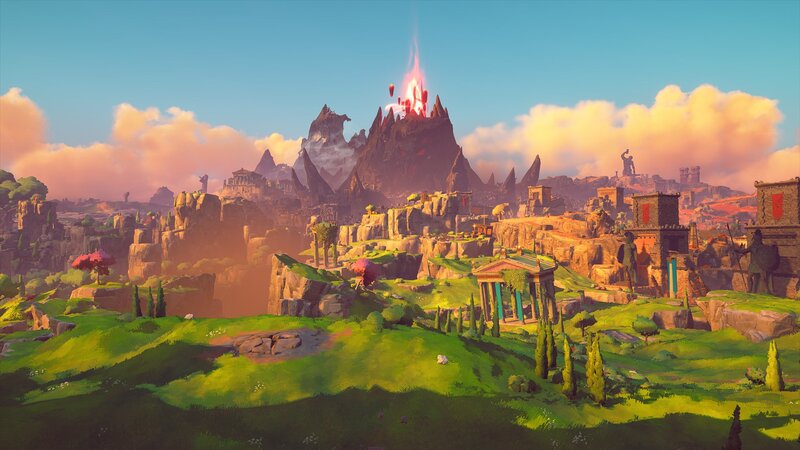 Volcanic Mountain Landscape — Green, Dramatic