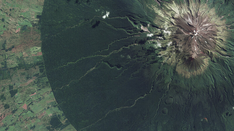 Volcanic Mountain Landscape — Green, Natural