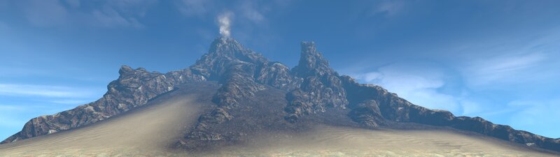 Volcanic Mountain Range — Blue, Desolate