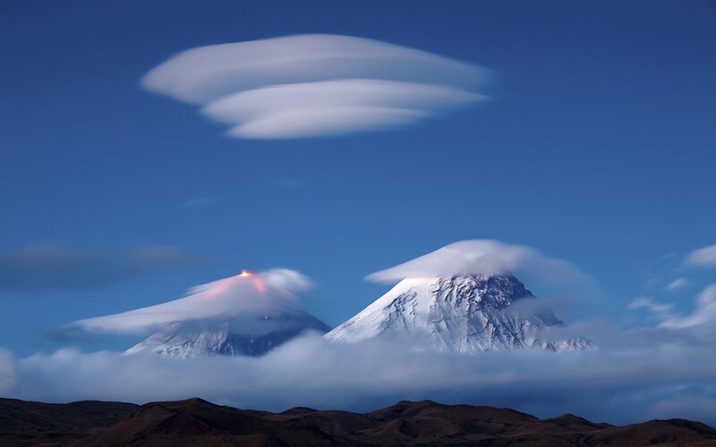 Volcanic Mountains — Blue, Dramatic